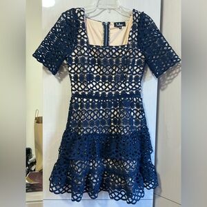 Lulus size small blue lace dress